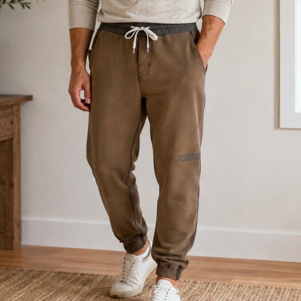 Vuori Balboa Jogger Mens Brown Grey Performance Sweatpants Tapered Activewear